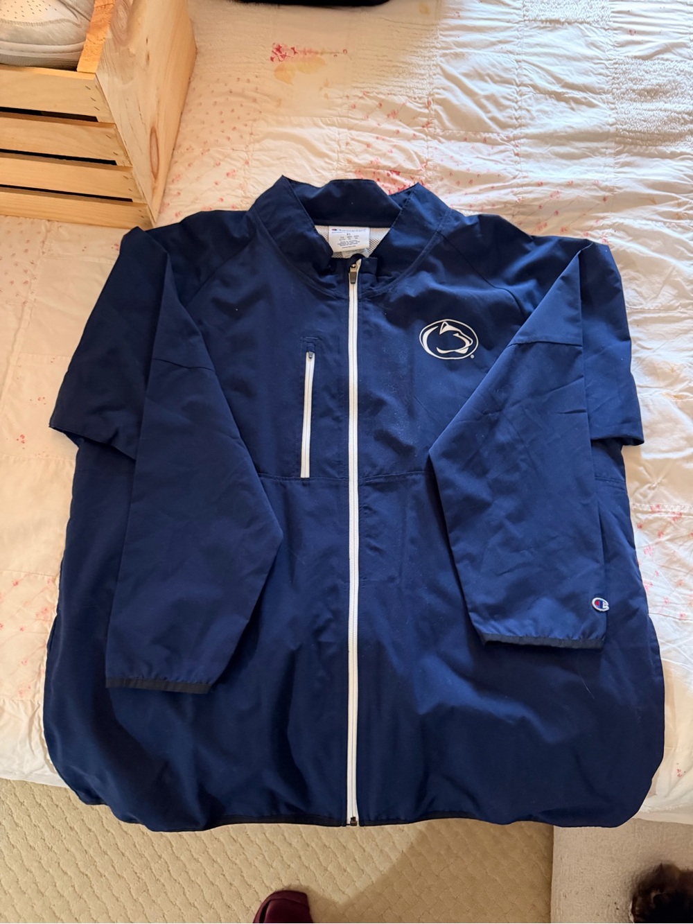 Champion Navy Full-Zip Windbreaker with Penn State Logo